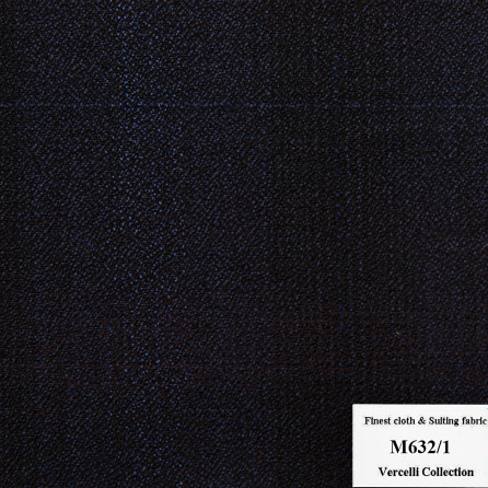 [HẾT HÀNG] M632/1 Vercelli CVM - Vải Suit 95% Wool - Xanh đen Trơn